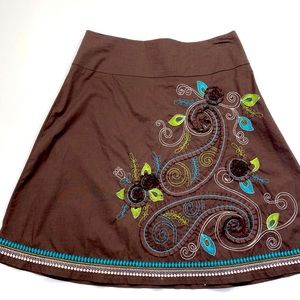 ‘90’s Heart Soul Brown Embellished Skirt Size 1 / Small